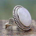 European American Statement Punk Moonstone Oval Ring For Women, Cross Border Engagement Jewelry view 2