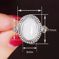 European American Statement Punk Moonstone Oval Ring For Women, Cross Border Engagement Jewelry view 5