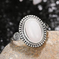 European American Statement Punk Moonstone Oval Ring For Women, Cross Border Engagement Jewelry view 4
