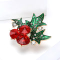Alloy Enamel Christmas Berry Brooch For Women Clothing Decoration view 3