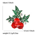 Alloy Enamel Christmas Berry Brooch For Women Clothing Decoration view 4