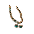 Light Luxury Copper Rhinestone Geometric Choker Necklace And Earrings Jewelry Set view 5