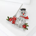 Alloy Rhinestone Broom Snowman Brooch For Suits Coats And Decoration view 4