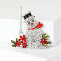 Alloy Rhinestone Broom Snowman Brooch For Suits Coats And Decoration view 5