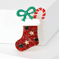 Alloy Santa Shoe Brooch Pin For Christmas Apparel Gifts view 2