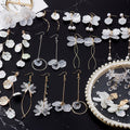 Elegant Korean White Shell Flower Pearl Alloy Long Drop Dangle Fairy Fresh Style Earrings view 1