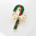 Alloy Enamel Christmas Candy Cane Brooch Pin For Holiday Outfits view 2