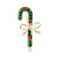 Alloy Enamel Christmas Candy Cane Brooch Pin For Holiday Outfits view 5
