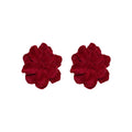 Silver Needle Red Bow Flower Stud Earrings Light Luxury Christmas New Year Holiday Jewelry view 5