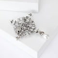 Alloy Baroque Cross Pearl Brooch Pin For Suits And Coats view 3