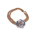 Vintage Faux Pearl Rhinestone Flower Jewelry Set With Necklace Earrings And Ring view 5