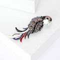 Alloy Rhinestone Enamel Parrot Brooch Pin For Coats And Suits view 5