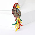 Alloy Rhinestone Enamel Parrot Brooch Pin For Coats And Suits view 2