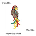 Alloy Rhinestone Enamel Parrot Brooch Pin For Coats And Suits view 6