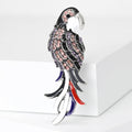 Alloy Rhinestone Enamel Parrot Brooch Pin For Coats And Suits view 4