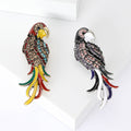 Alloy Rhinestone Enamel Parrot Brooch Pin For Coats And Suits view 1