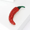 Alloy Rhinestone Red Chili Pepper Brooch For Fashion Garment Decoration view 4