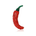 Alloy Rhinestone Red Chili Pepper Brooch For Fashion Garment Decoration view 5