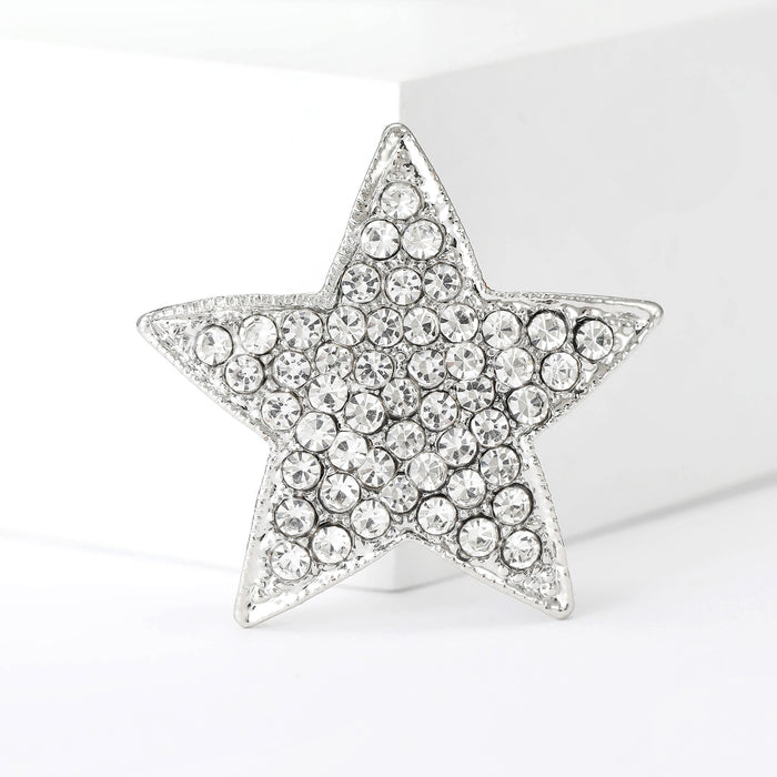 Alloy Rhinestone Small Star Brooch Pin For Fashion Clothing