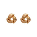 Vintage Gold Alloy Twisted Knot Hollow Cross Metal Stud Earrings For Women Elegant Statement Earrings view 5