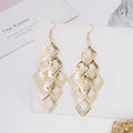 European Hollow Multi Layer Metal Disc Geometric Tassel Earrings, Frosted Butterfly Hoop Ear Jewelry view 4