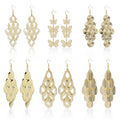 European Hollow Multi Layer Metal Disc Geometric Tassel Earrings, Frosted Butterfly Hoop Ear Jewelry view 1