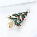 Alloy Rhinestone Christmas Tree Brooch For Holiday Apparel Decoration view 2
