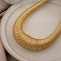 Exaggerated Heavy Metal Spring Necklace For Women, Luxury African Style Statement Choker view 3