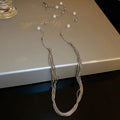 Light Luxury Long Layered Faux Pearl Necklace With Geometric Line Design For Sweaters view 4