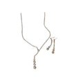 Irregular Rhinestone Tassel Pendant Copper Necklace For Women Elegant Light Luxury Dress Jewelry view 5
