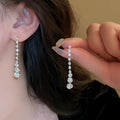 Irregular Rhinestone Tassel Pendant Copper Necklace For Women Elegant Light Luxury Dress Jewelry view 3