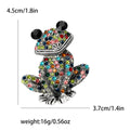 Metal Alloy Rhinestone 3D Sitting Frog Brooch Pin For Apparel view 6