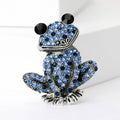 Metal Alloy Rhinestone 3D Sitting Frog Brooch Pin For Apparel view 2