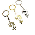 Zinc Alloy Bee Honeycomb Keychain Bag Charm Gift – Antique Copper view 5