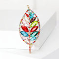 Alloy Rhinestone Leaf Brooch Pin For Simple Clothing Decoration view 5