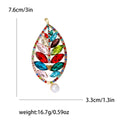 Alloy Rhinestone Leaf Brooch Pin For Simple Clothing Decoration view 6