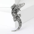 Alloy Rhinestone Crocodile Brooch For Unisex Vintage Apparel view 4