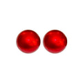 Red Round Faux Pearl Stud Earrings With Silver Needle Posts, Geometric Statement Jewelry For Women view 5