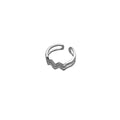 Minimalist Wave Hollow Open Ring With Double Layer Rhinestone Design Fashion Jewelry view 5