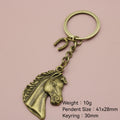 Metal Horse Head Keychain Bag Charm – Antique Copper view 2