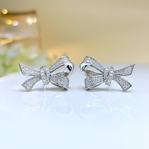 Light Luxury Bow Stud Earrings, Niche Designer Fashion Business Ear Jewelry For Women