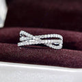 Multi Layer Cross Cubic Zirconia Ring For Women, Fashion Minimalist Statement Jewelry view 3