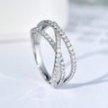Multi Layer Cross Cubic Zirconia Ring For Women, Fashion Minimalist Statement Jewelry view 4