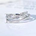 Multi Layer Cross Cubic Zirconia Ring For Women, Fashion Minimalist Statement Jewelry view 5