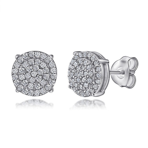 Korean Style Zircon Rhinestone Curved Stud Earrings For Simple Daily Commuting