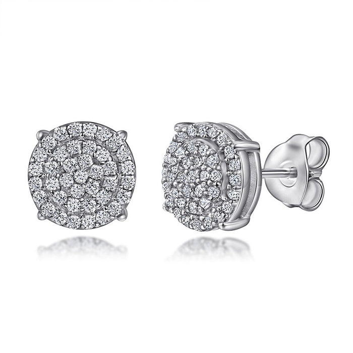 Korean Style Zircon Rhinestone Curved Stud Earrings For Simple Daily Commuting