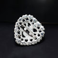 Silver Tone Heart Crystal Metal Brooch Pin for Jackets and Lapels view 4