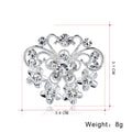 Silver Tone Butterfly Crystal Metal Brooch Pin 3.1 x 3.4 cm view 4