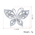 Blue Silver Tone Butterfly Crystal Metal Brooch Pin view 5