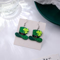 St Patrick's Day Acrylic Shamrock Beer Mug Rainbow Green Hat Hook Dangle Earrings view 3